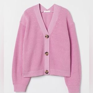 H&M rib knit pink cardigan